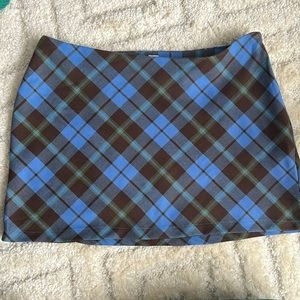 Urban Outfitters Skirt Milla Blue and Brown Plaid Print